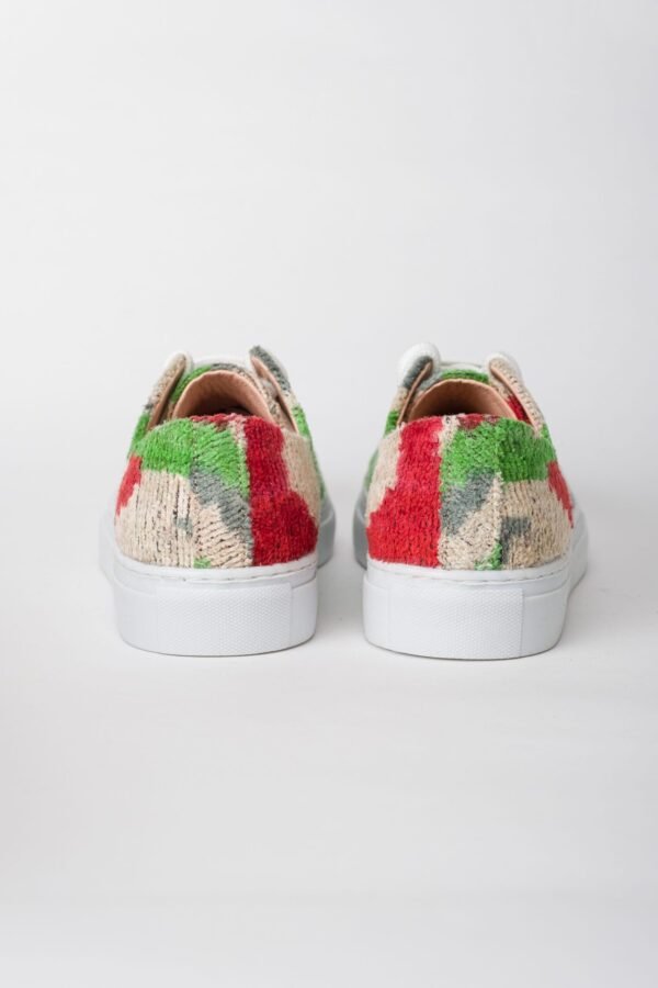Silk Ikat Sneakers Red and Green 1
