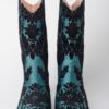Cowboy Otoman Boots Black and Green 1