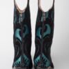 Cowboy Otoman Boots Black and Green 4