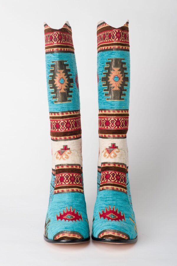 Anatolian Turquoise Heel Boots 1