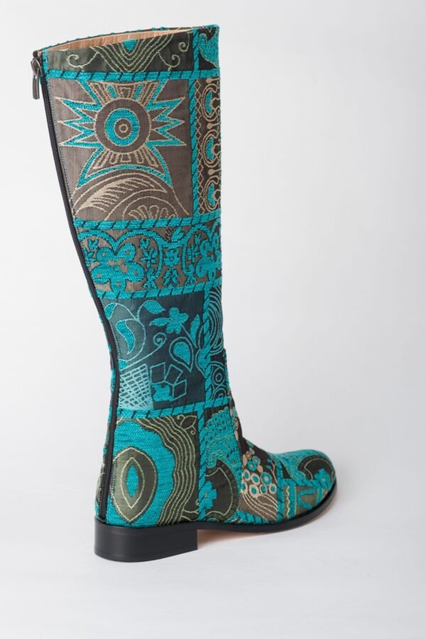 Ottoman Turquoise Flat Boots 3