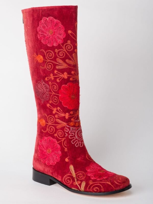 Suzani Red Flat Boots 2