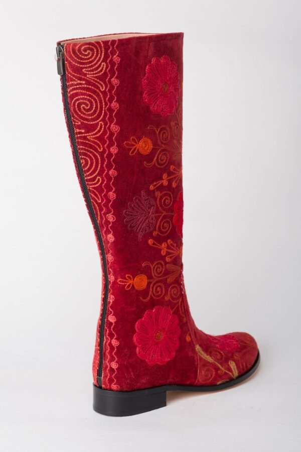 Suzani Red Flat Boots 3