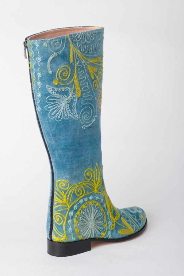 Suzani Turquoise Flat Boots 3