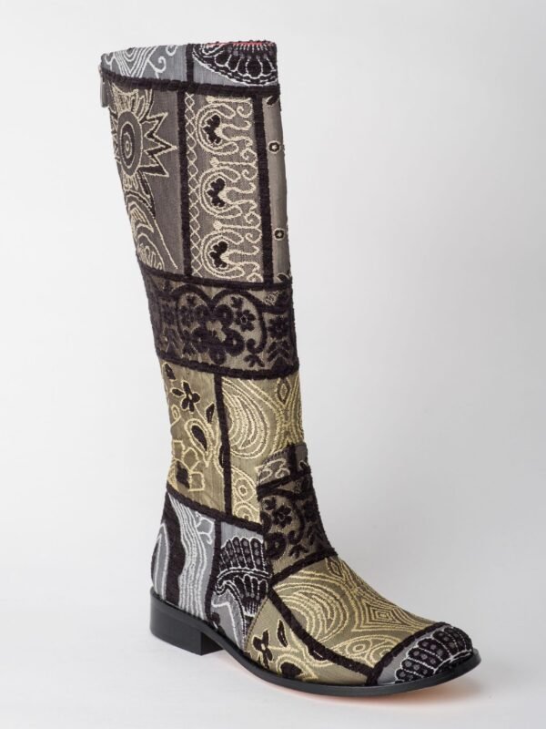 Ottoman Black and Gold Flat Boots 2