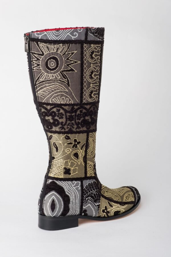Ottoman Black and Gold Flat Boots 3
