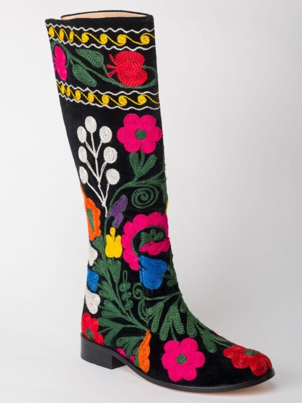 Suzani Floral Flat Boots 2