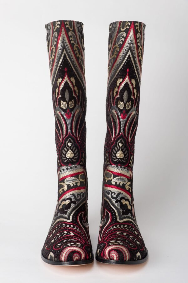 Ottoman Black and Silver Flat Boots 1