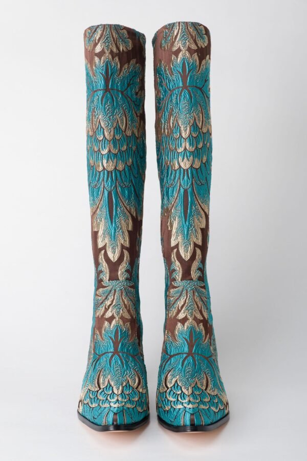 Ottoman Turquoise Pointed Toes Boots 1