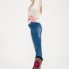 Suzani Floral Navy Floral Heel Boots Model 4