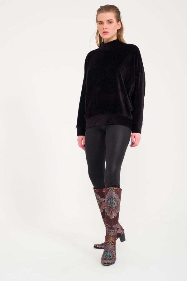 Ottoman Brown and Blue Pointed Toes Heel Boots Model 7
